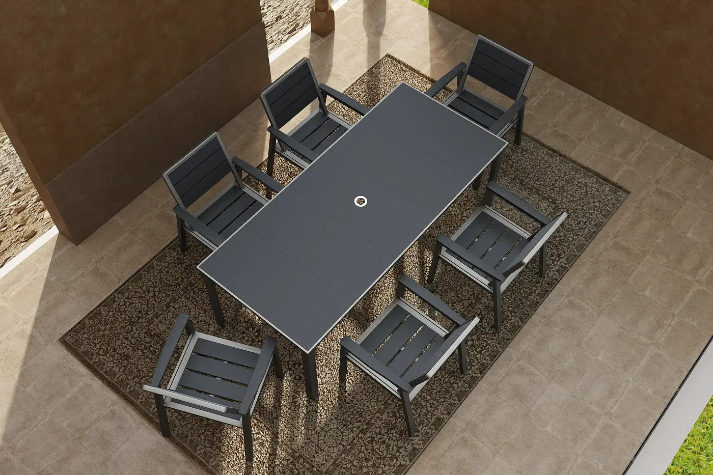 HDPE Outdoor Dining Set for 6