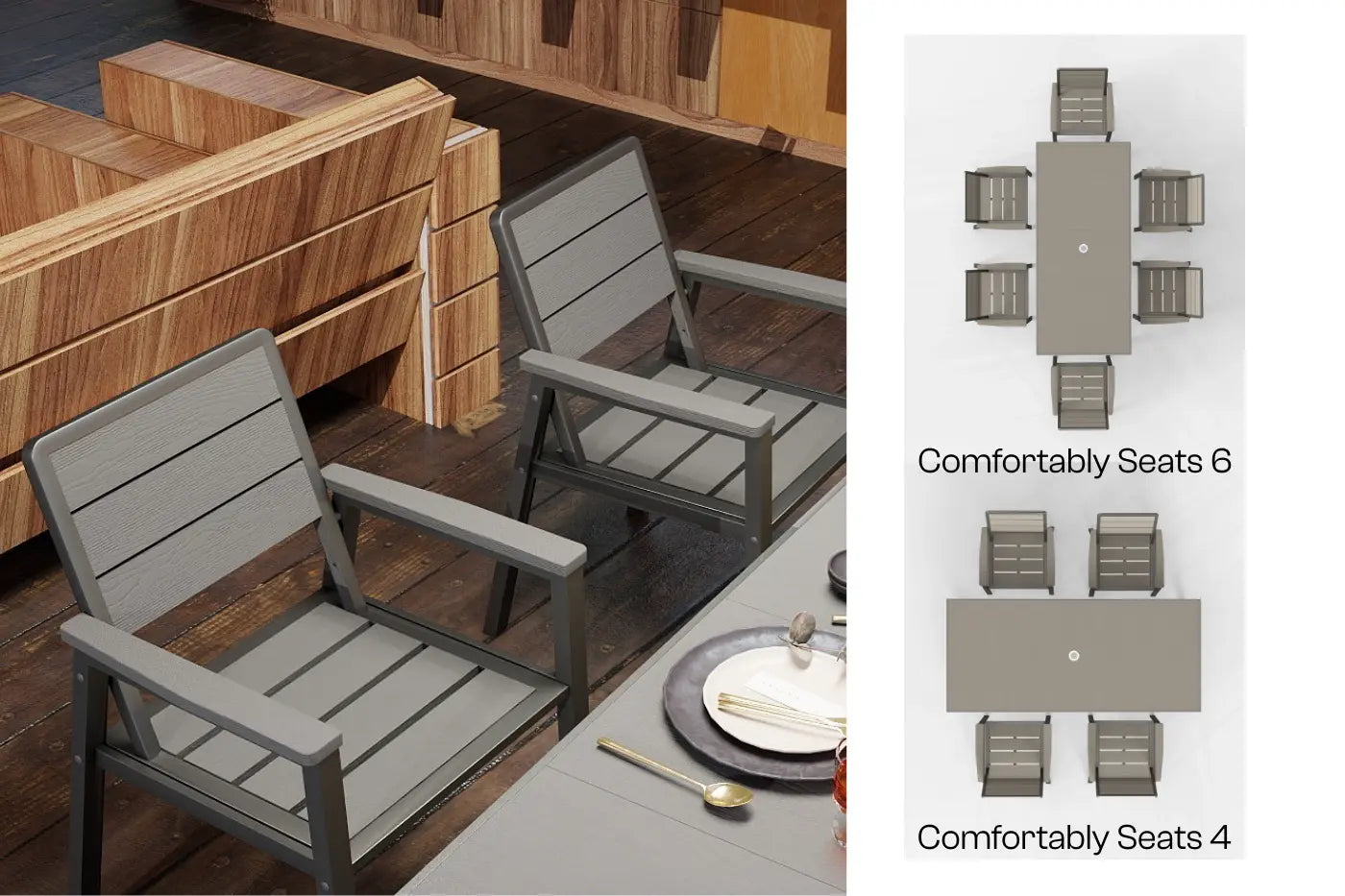 7 Piece Metal Frame Dining Set