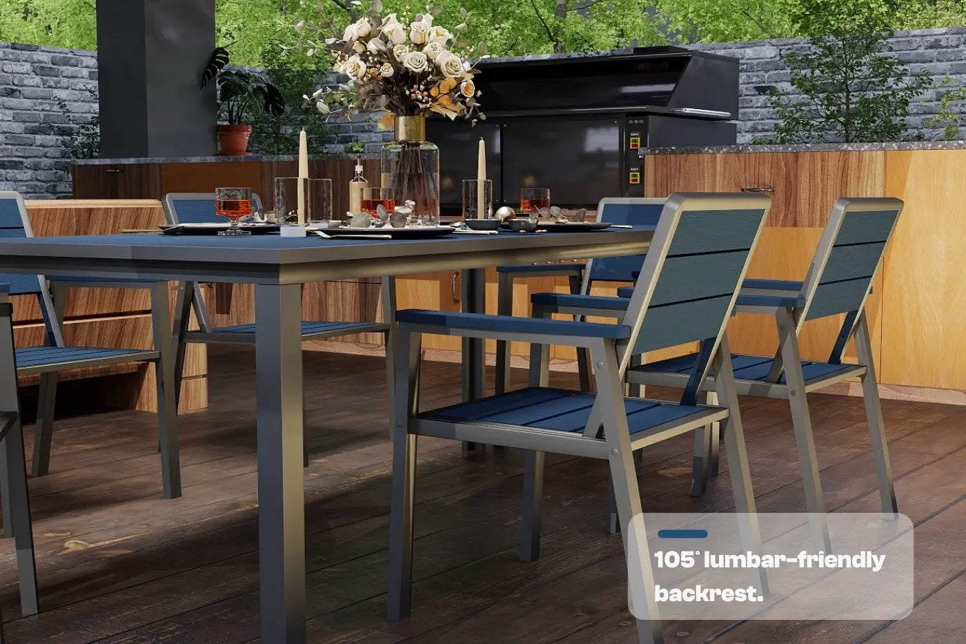 7 Piece Metal Frame Dining Set
