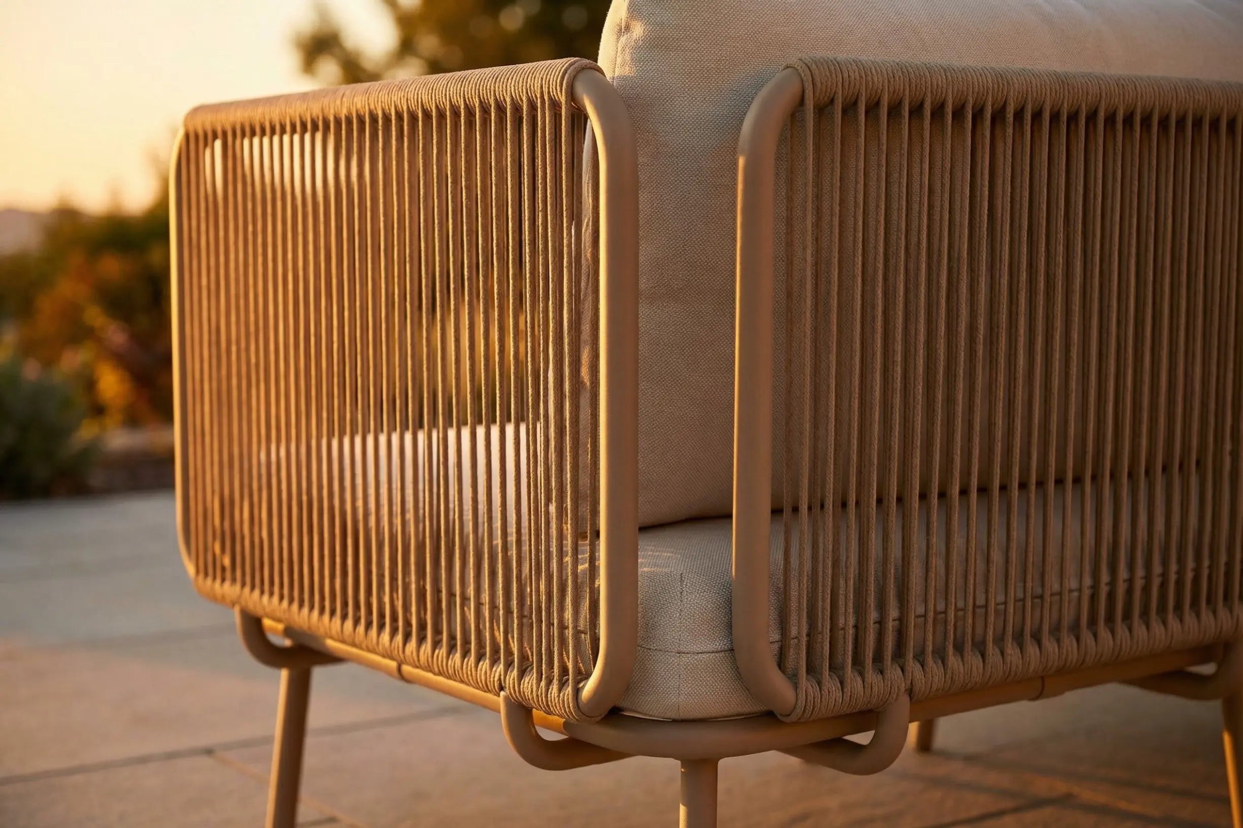 Modular Rope-Woven L-Shaped Sofa