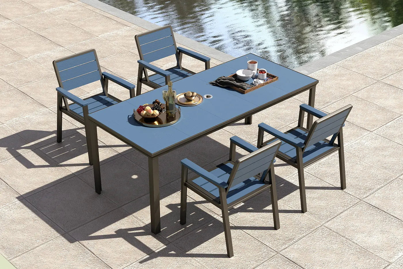 HDPE Outdoor Dining Set for 6