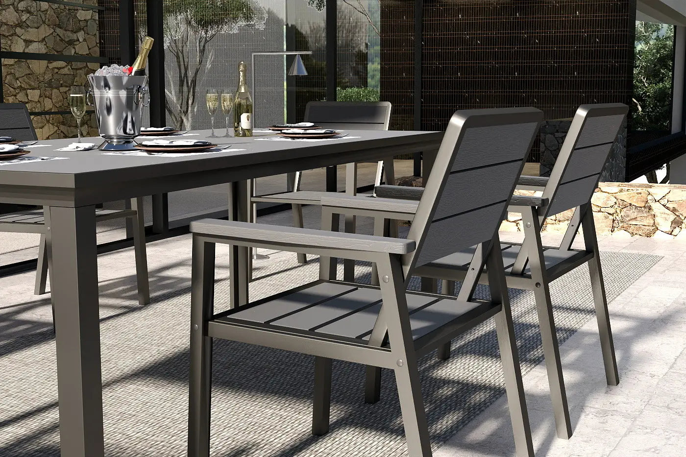HDPE Outdoor Dining Set for 6