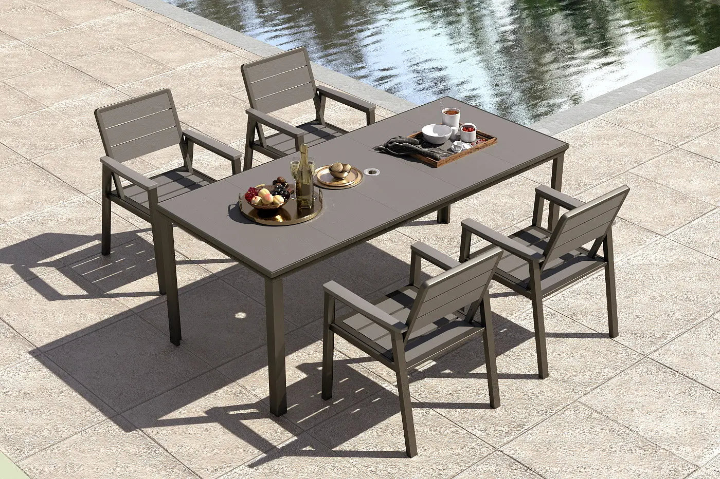 HDPE Outdoor Dining Set for 6