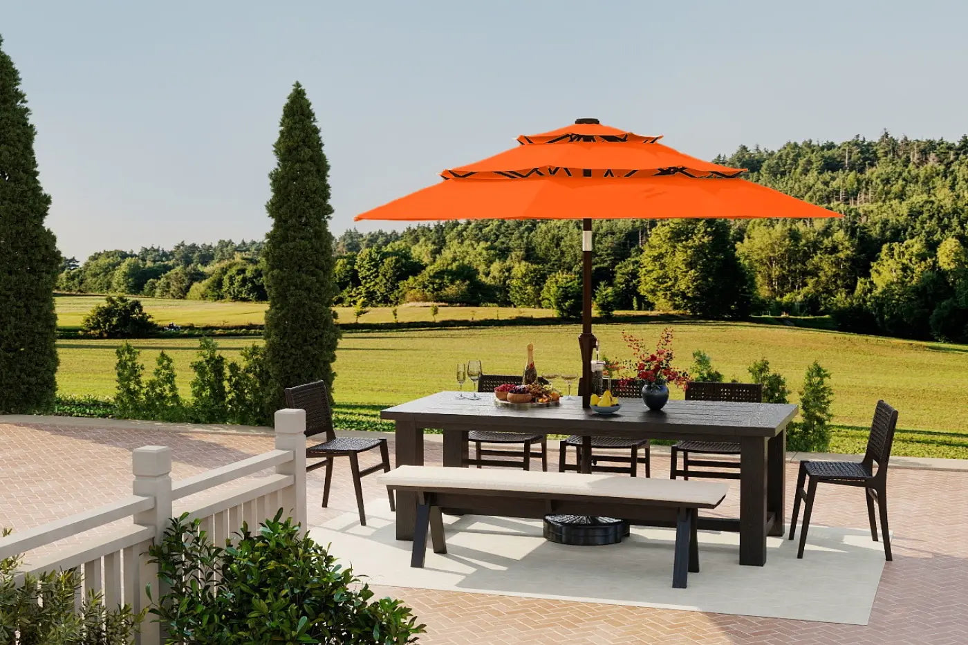 Fiberglass 3-Tier Patio Umbrella