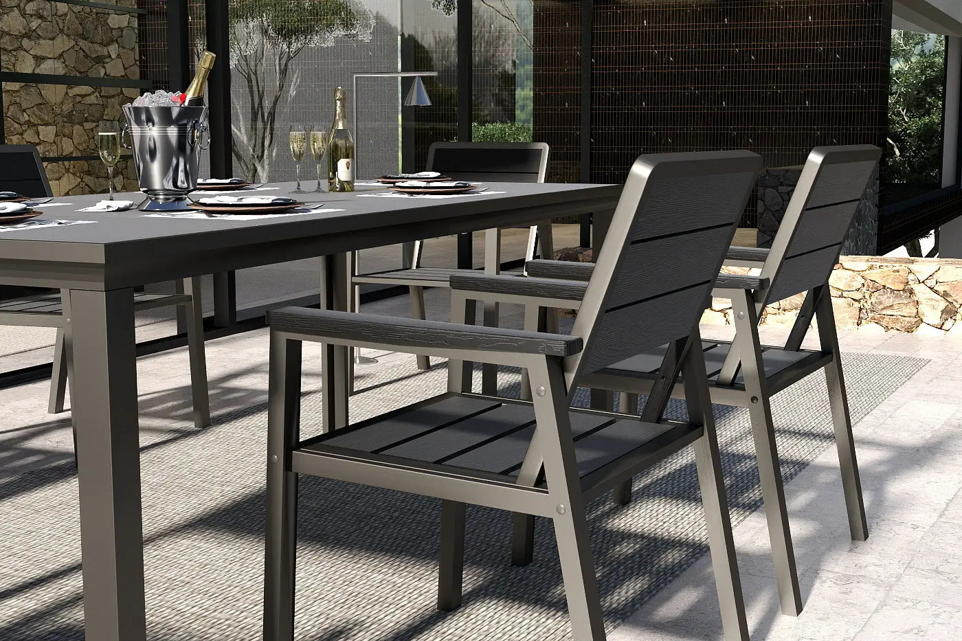 HDPE Outdoor Dining Set for 6