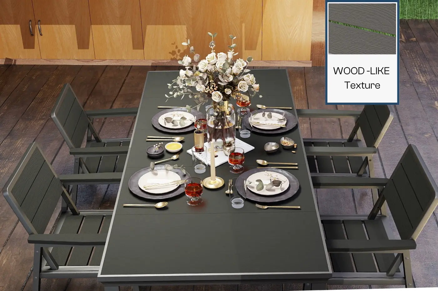 7 Piece Metal Frame Dining Set