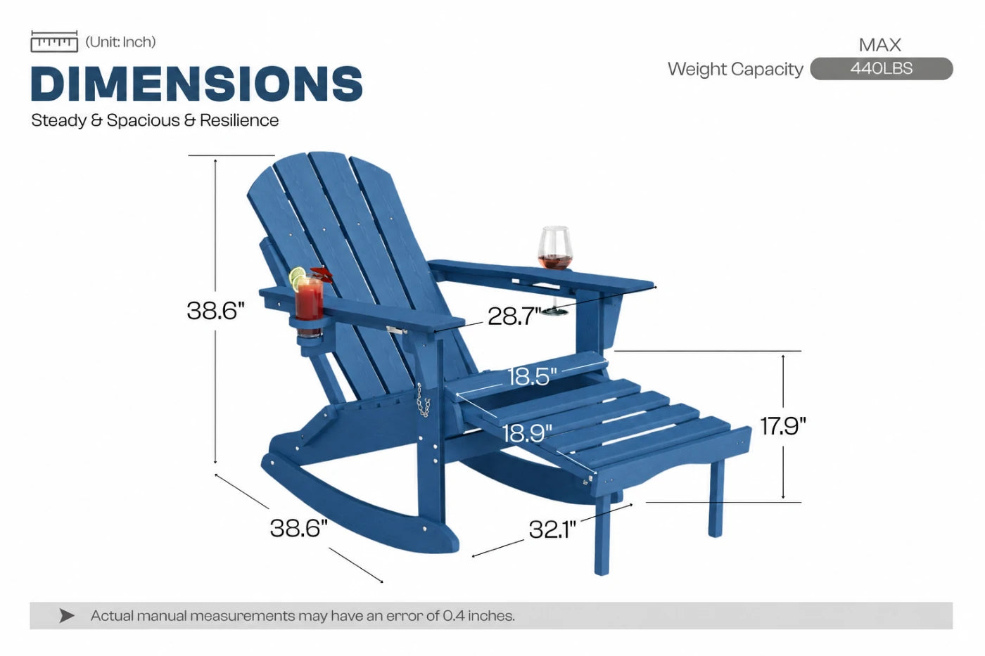 Multifunctional Adirondack Rocking Chair