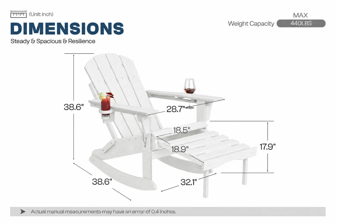Multifunctional Adirondack Rocking Chair