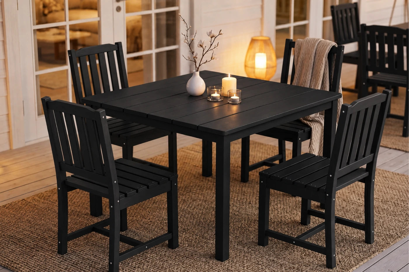 HDPE Square Outdoor Dining Set