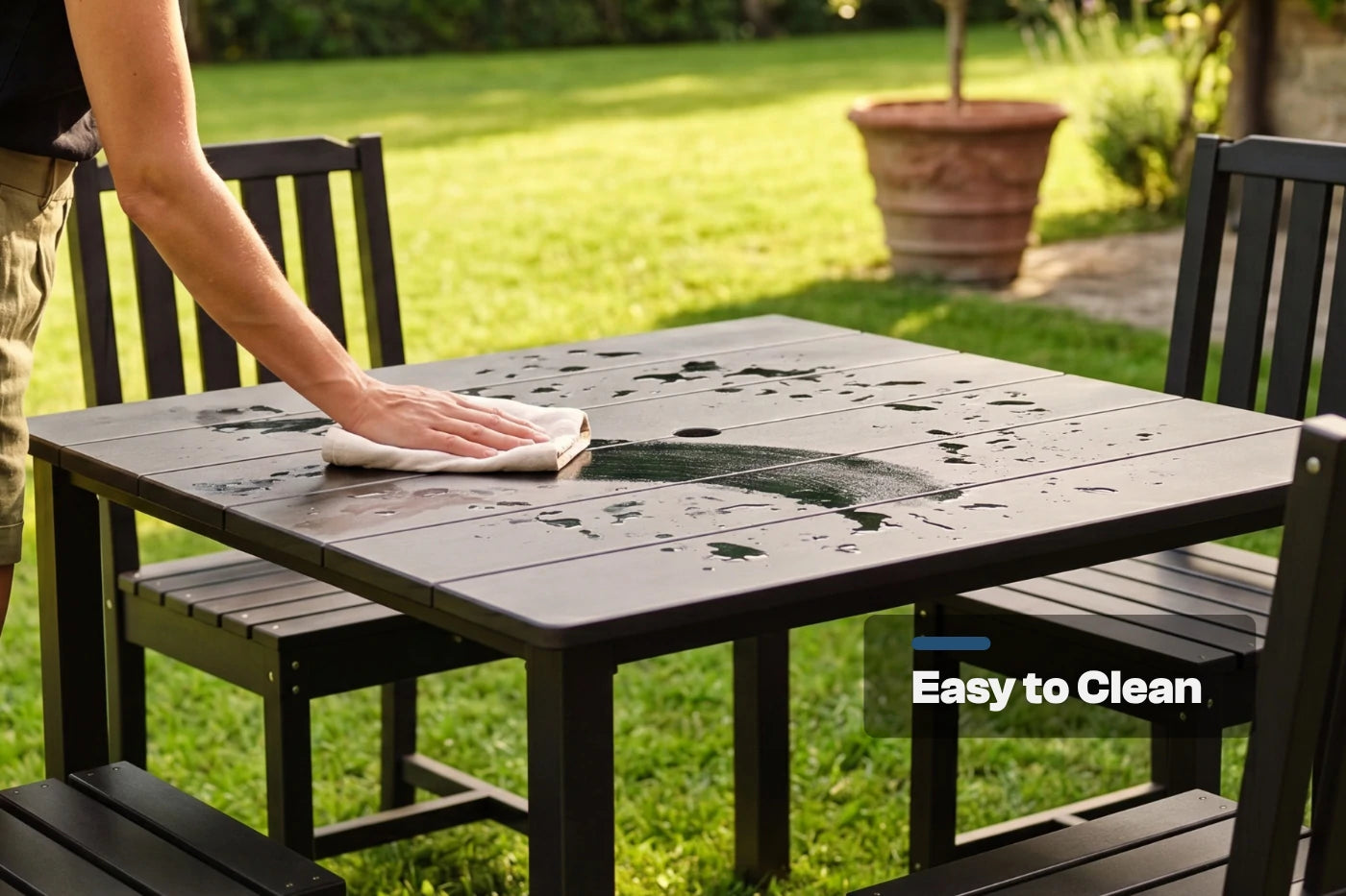 HDPE Square Outdoor Dining Set