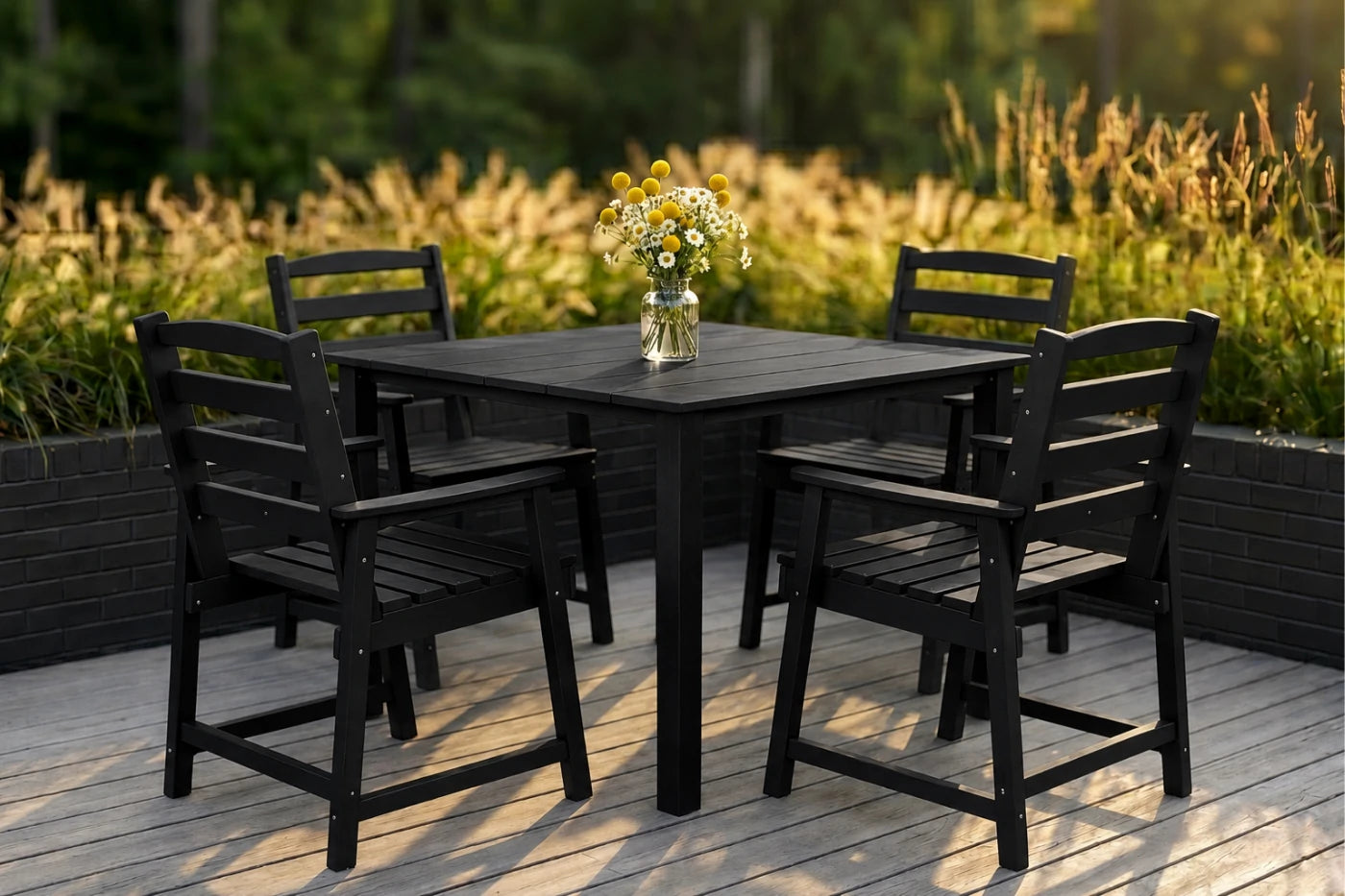 HDPE Square Outdoor Dining Set