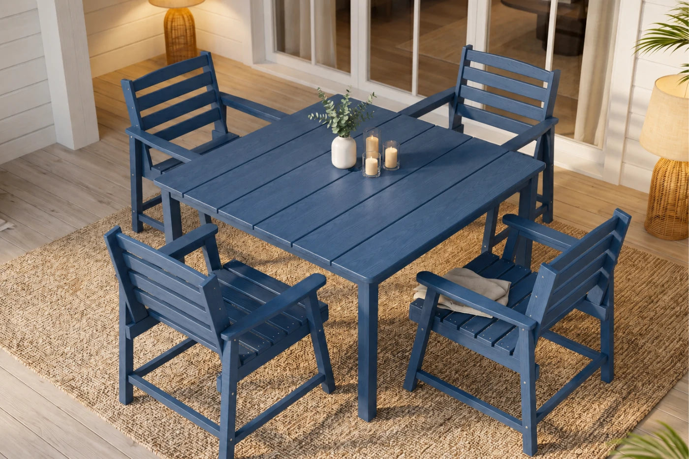 HDPE Square Outdoor Dining Set