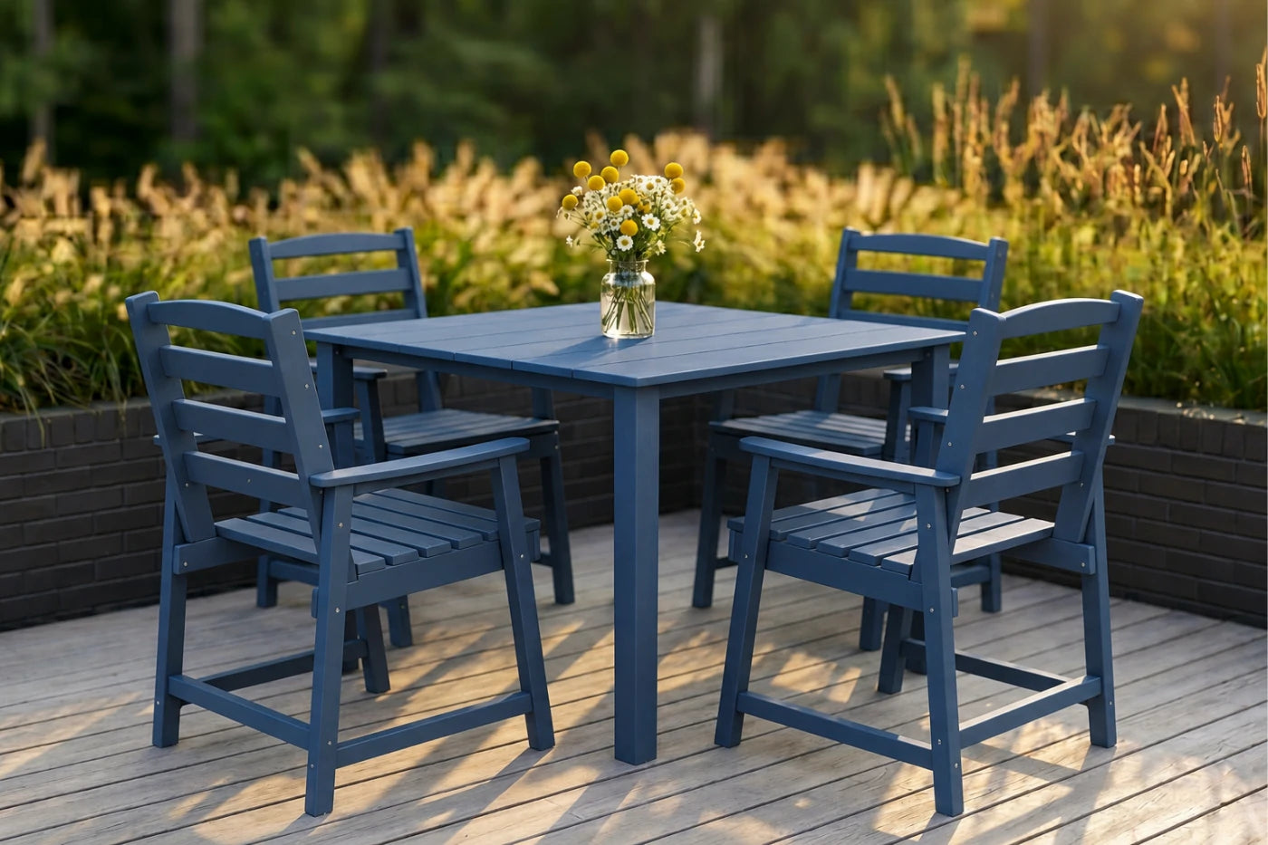 HDPE Square Outdoor Dining Set