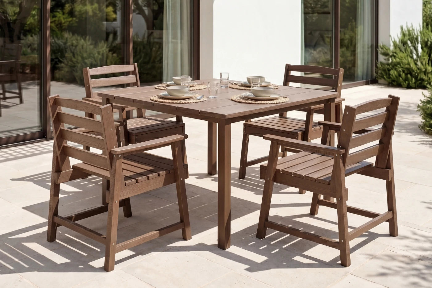 HDPE Square Outdoor Dining Set