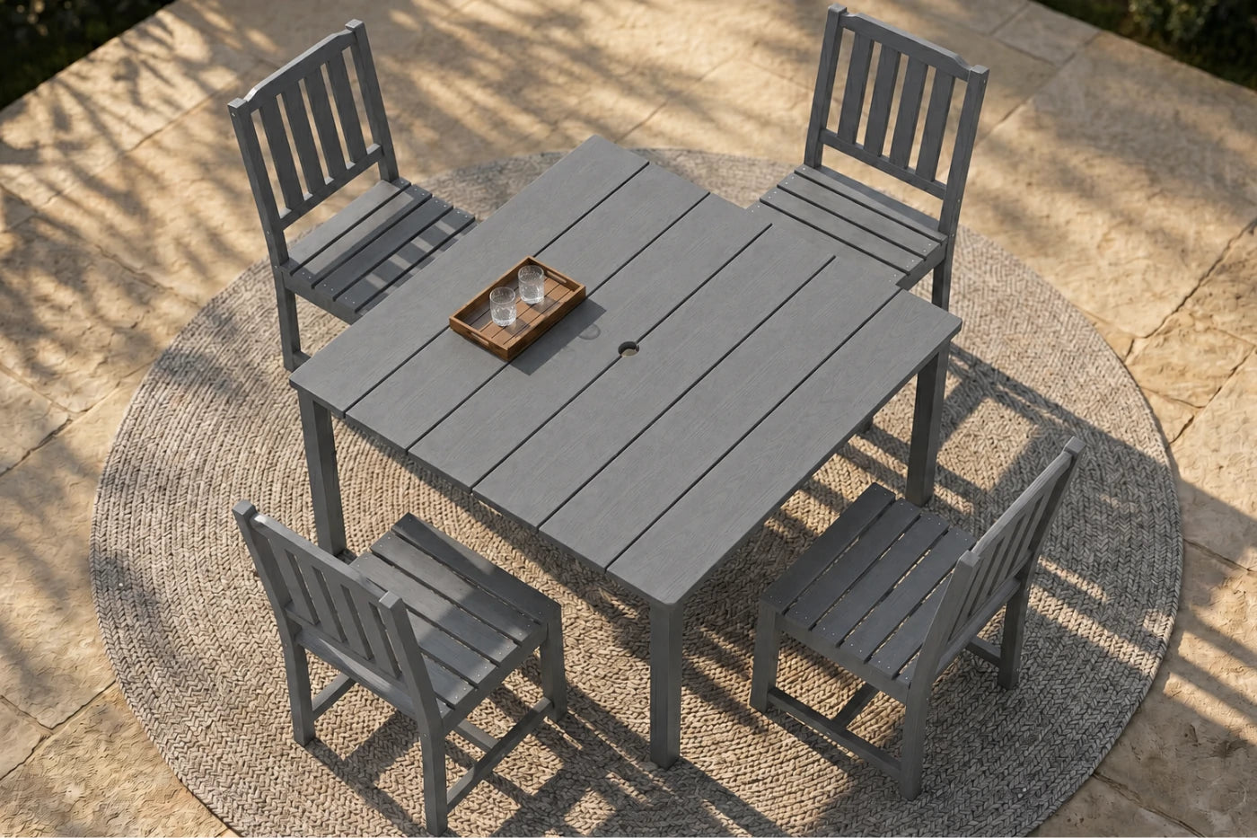 HDPE Square Outdoor Dining Set