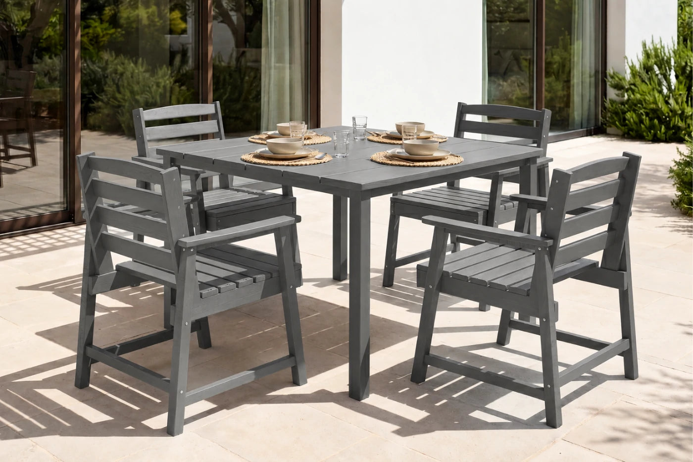 HDPE Square Outdoor Dining Set