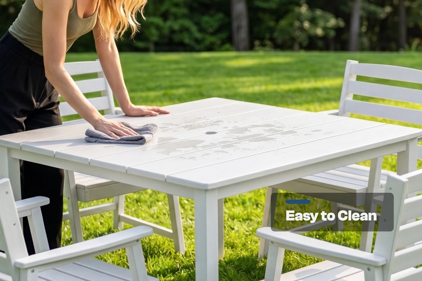 HDPE Square Outdoor Dining Set