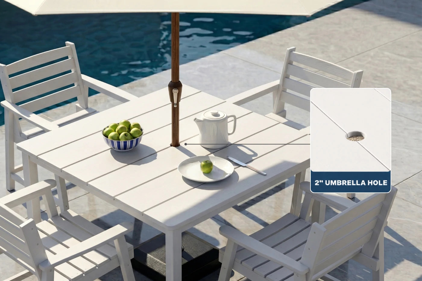 HDPE Square Outdoor Dining Set