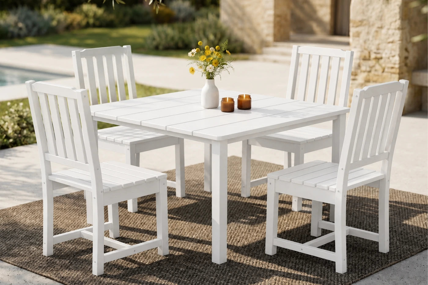 HDPE Square Outdoor Dining Set