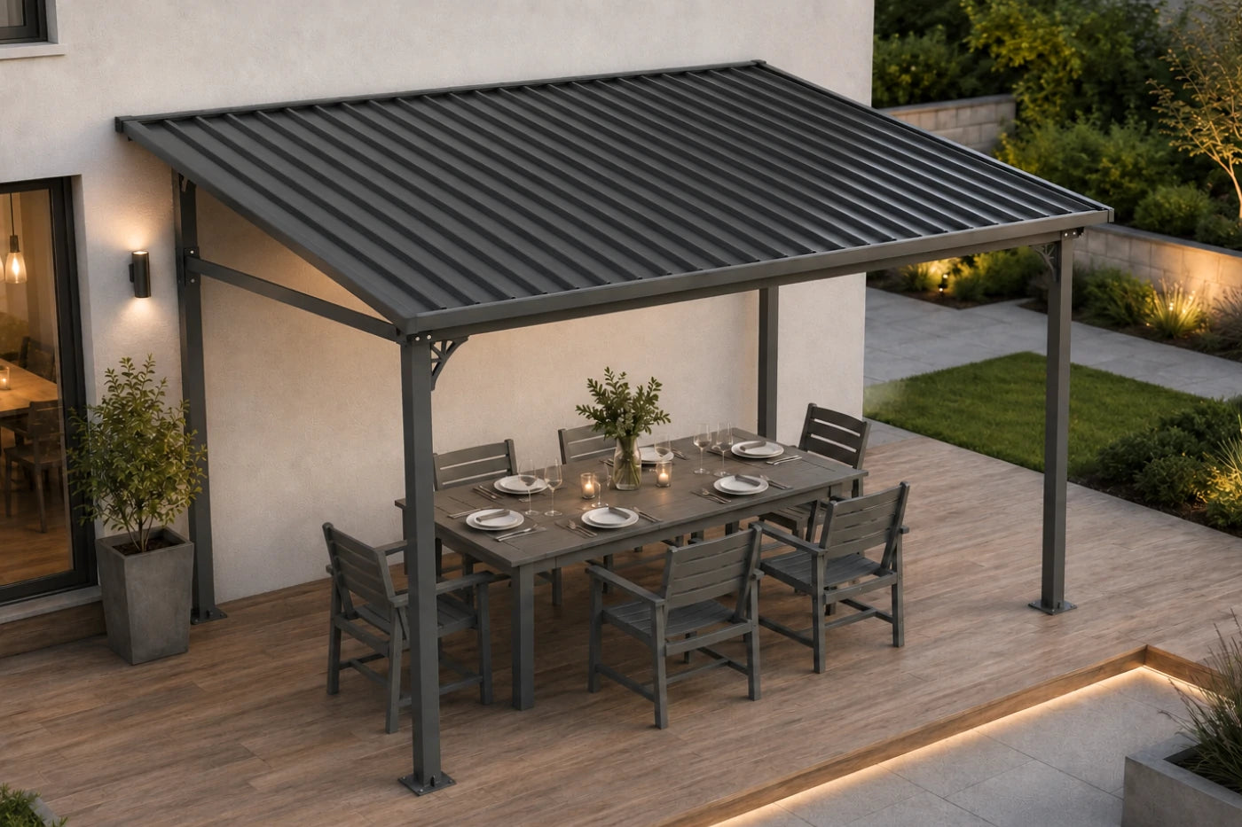 Wall-Mounted Hardtop Gazebo