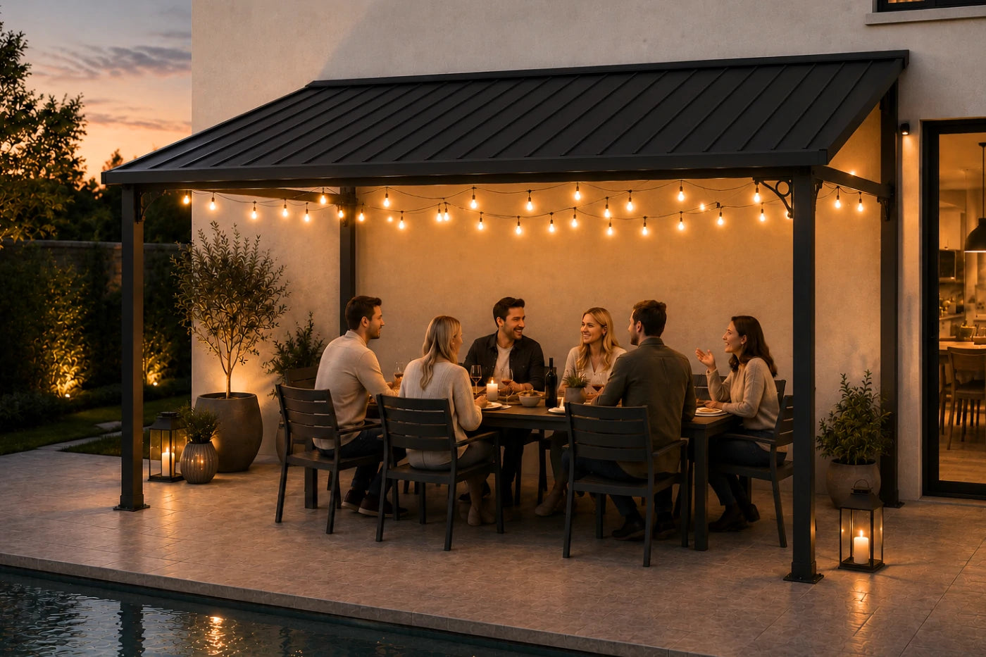 Wall-Mounted Hardtop Gazebo