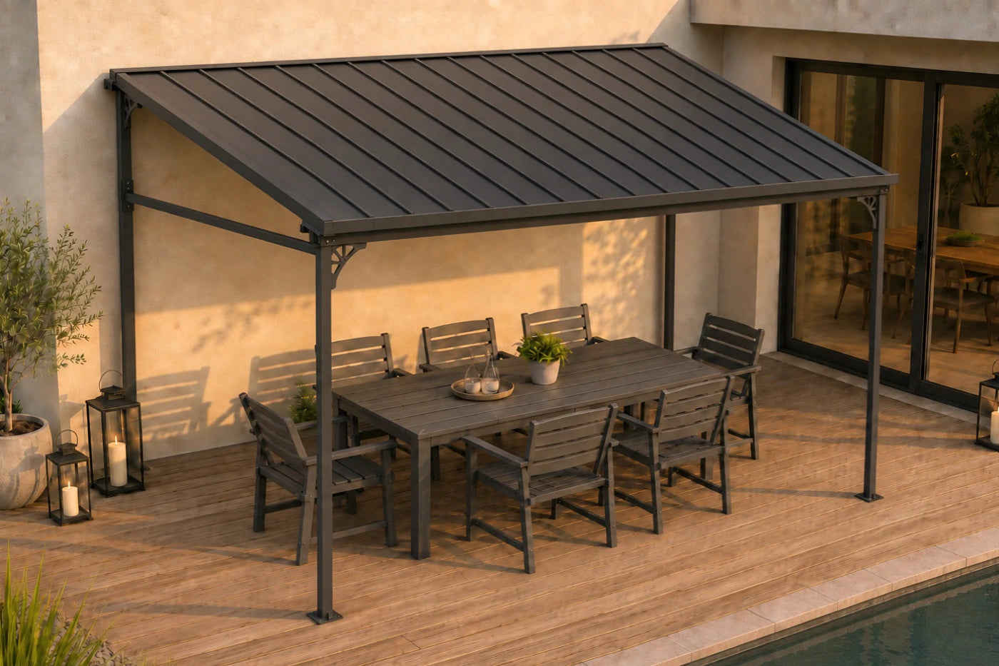 Wall-Mounted Hardtop Gazebo