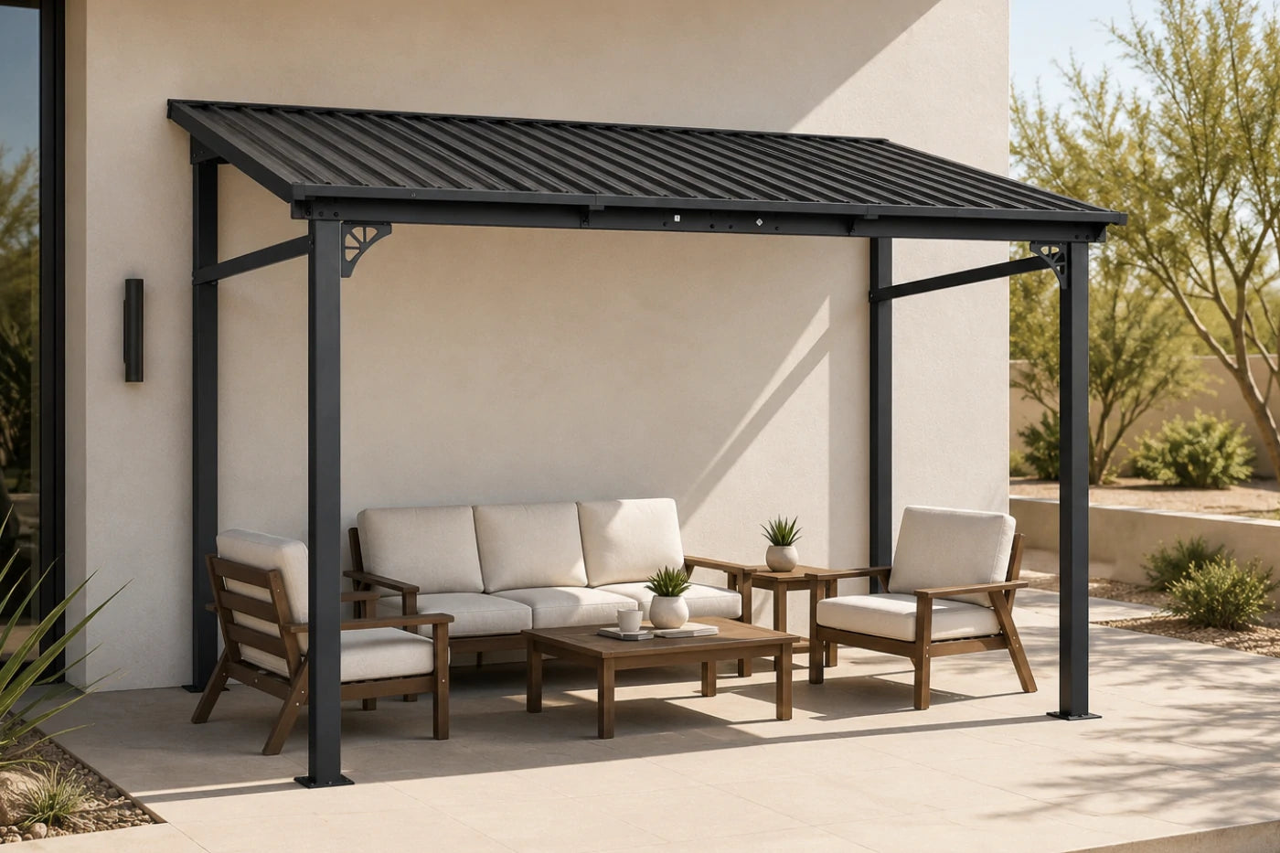 Wall-Mounted Hardtop Gazebo