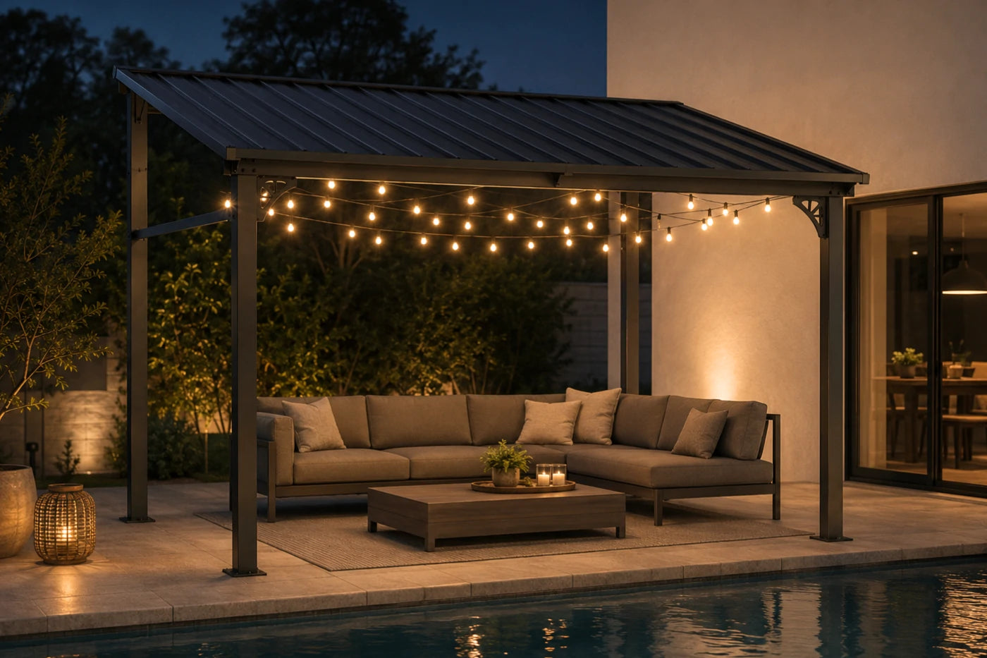 Wall-Mounted Hardtop Gazebo