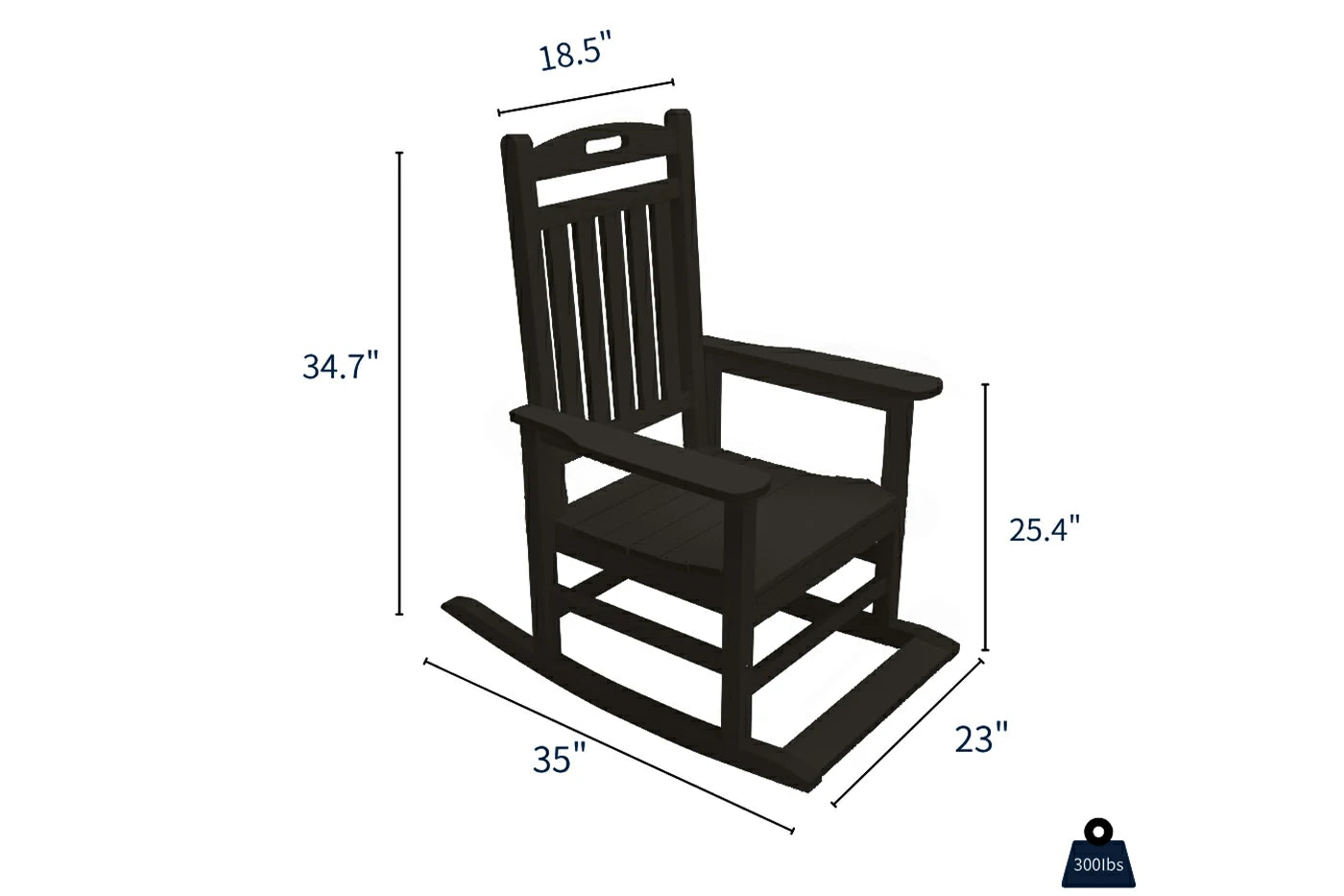 HDPE Rocking Chair with Footboard