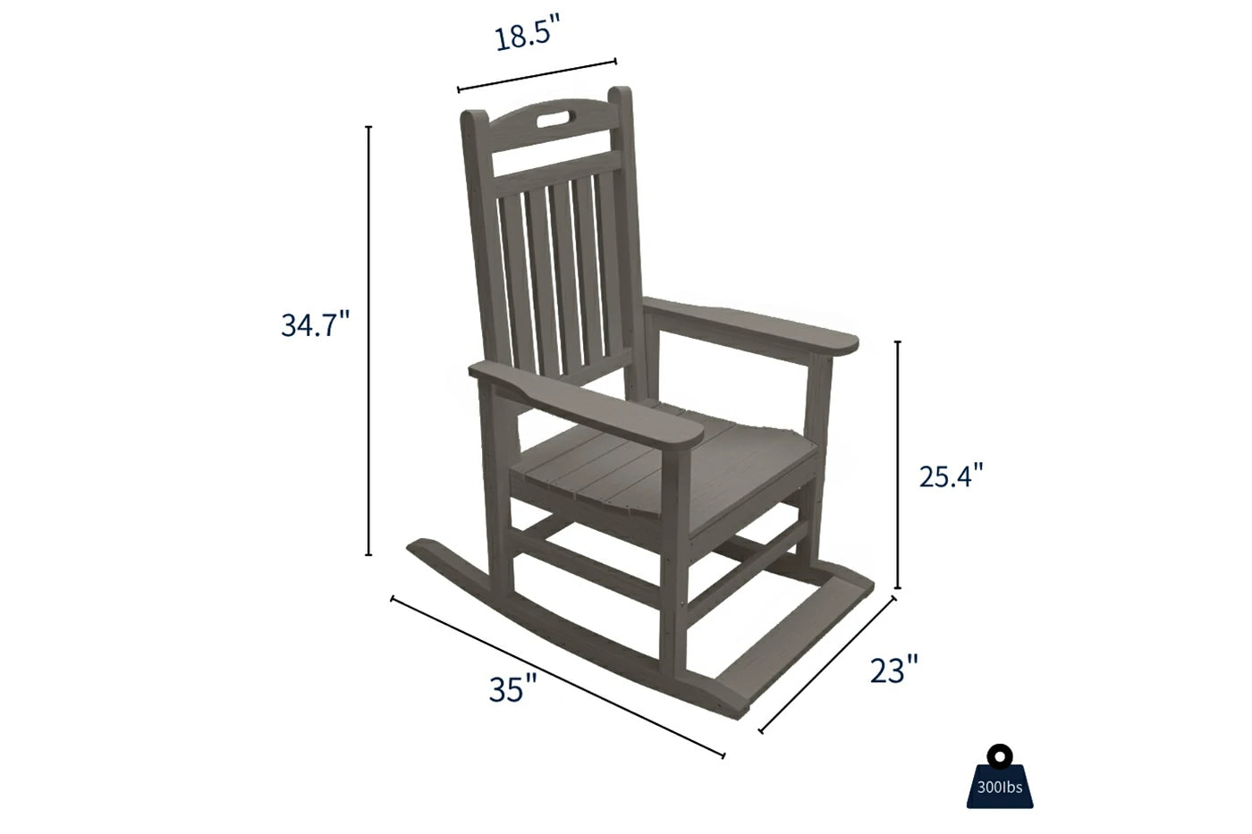 HDPE Rocking Chair with Footboard