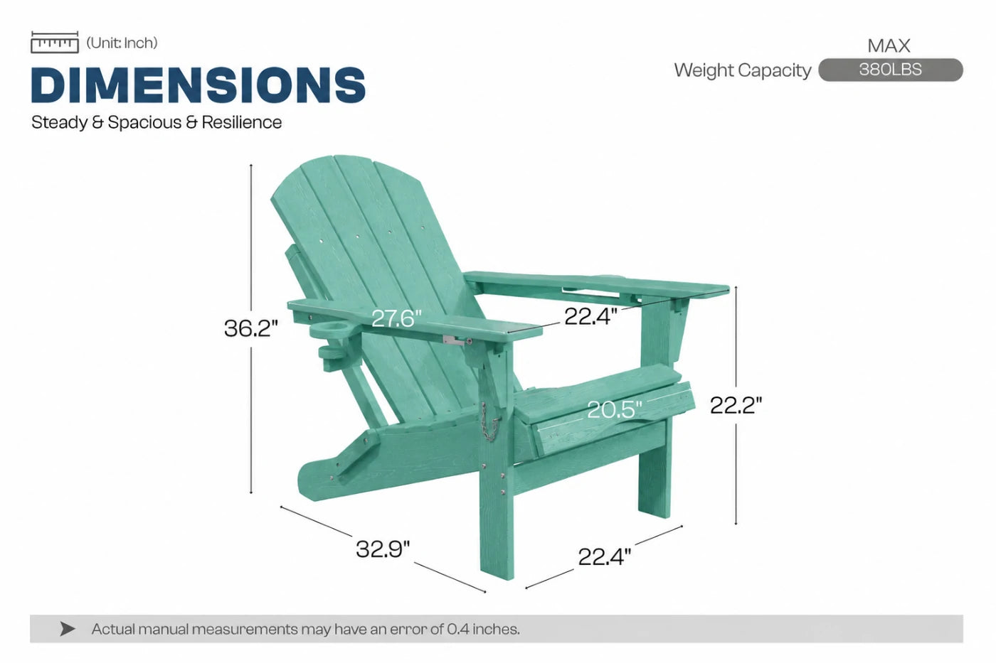HDPE Reclining Adirondack Chair with Footrest