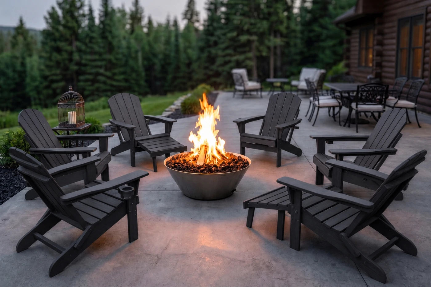 HDPE Reclining Adirondack Chair with Footrest