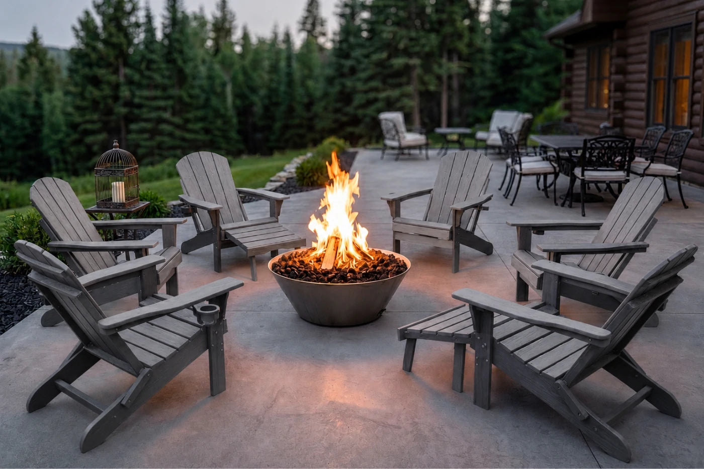 HDPE Reclining Adirondack Chair with Footrest