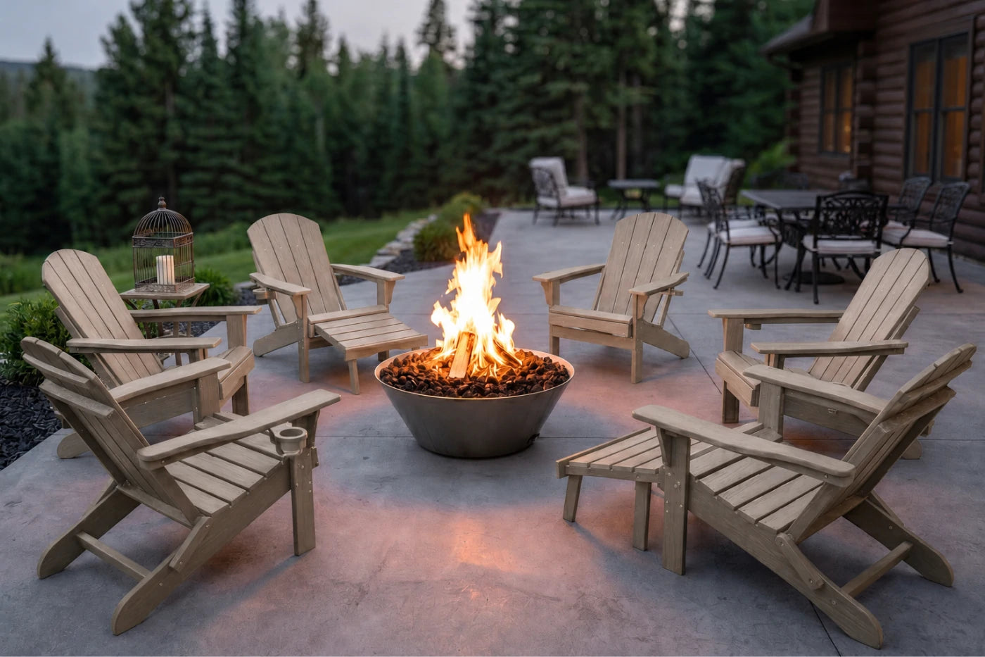 HDPE Reclining Adirondack Chair with Footrest