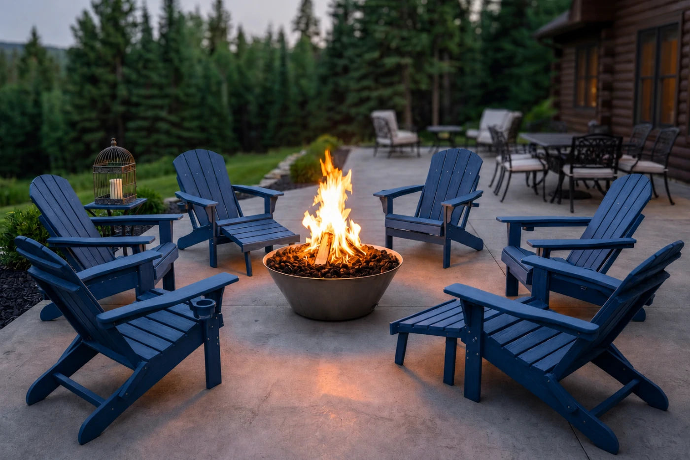 HDPE Reclining Adirondack Chair with Footrest