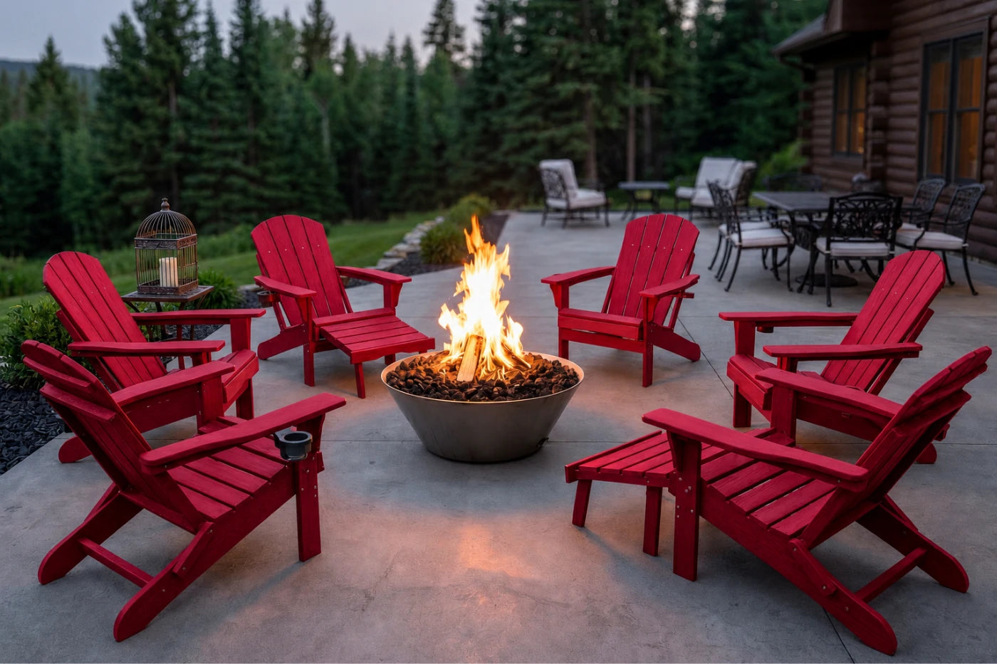 HDPE Reclining Adirondack Chair with Footrest