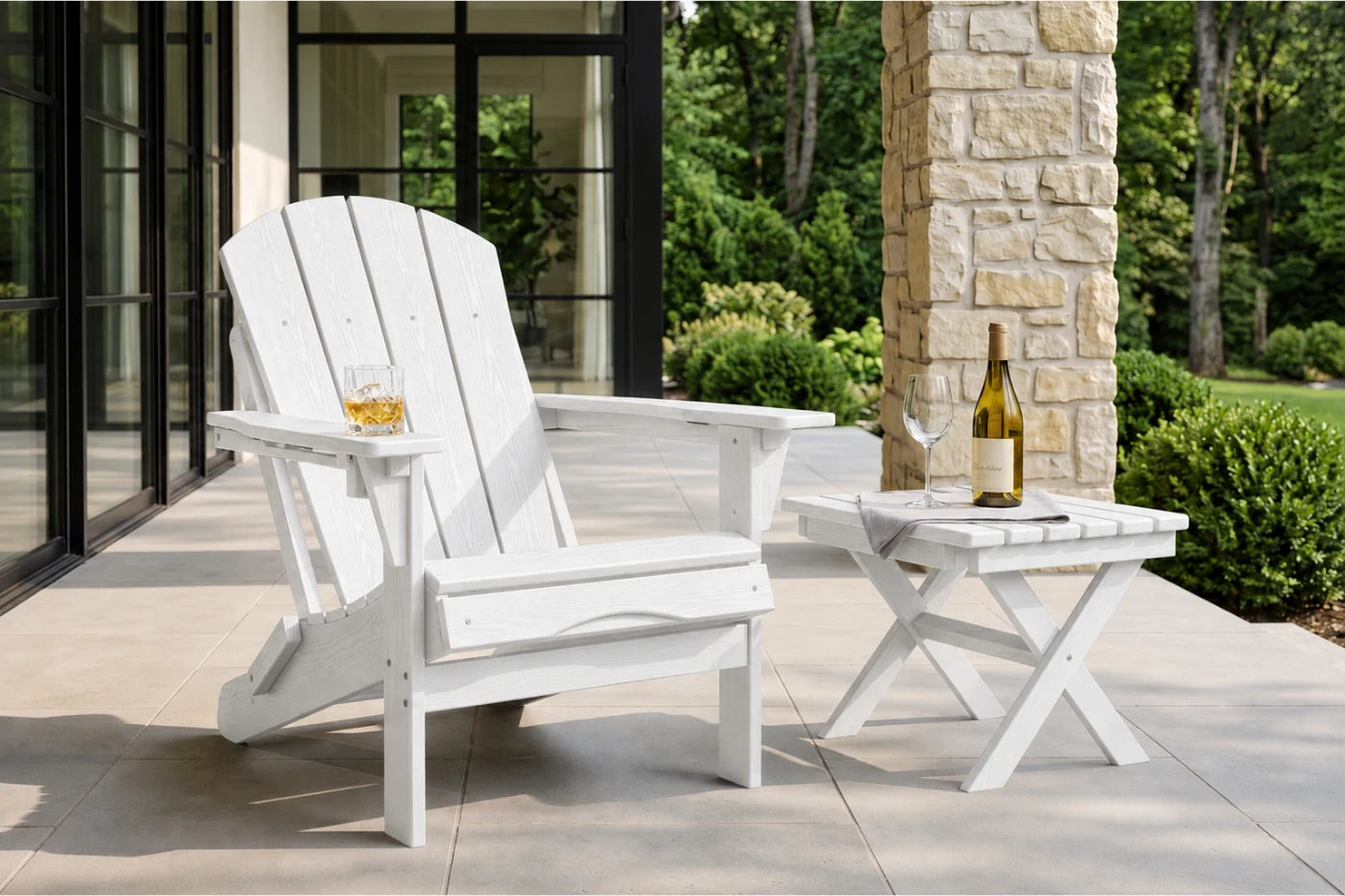HDPE Reclining Adirondack Chair with Footrest