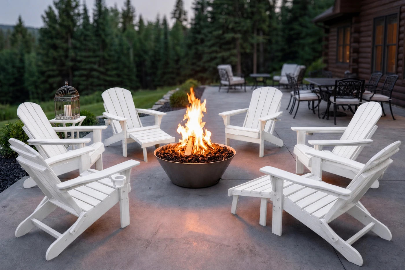 HDPE Reclining Adirondack Chair with Footrest