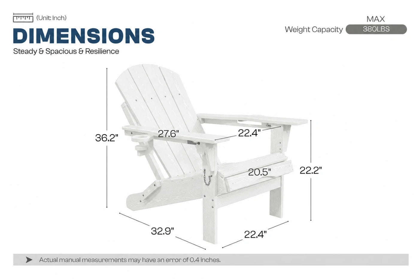 HDPE Reclining Adirondack Chair with Footrest