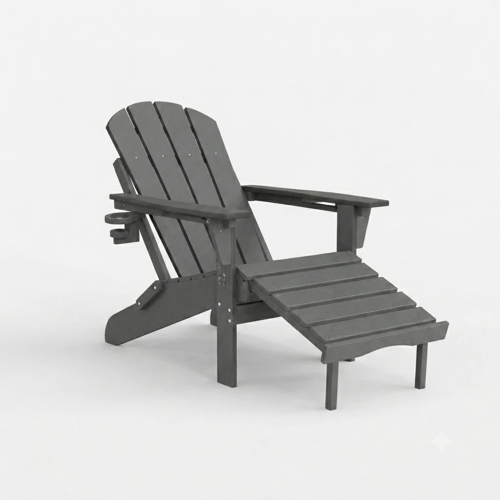 HDPE Reclining Adirondack Chair with Footrest