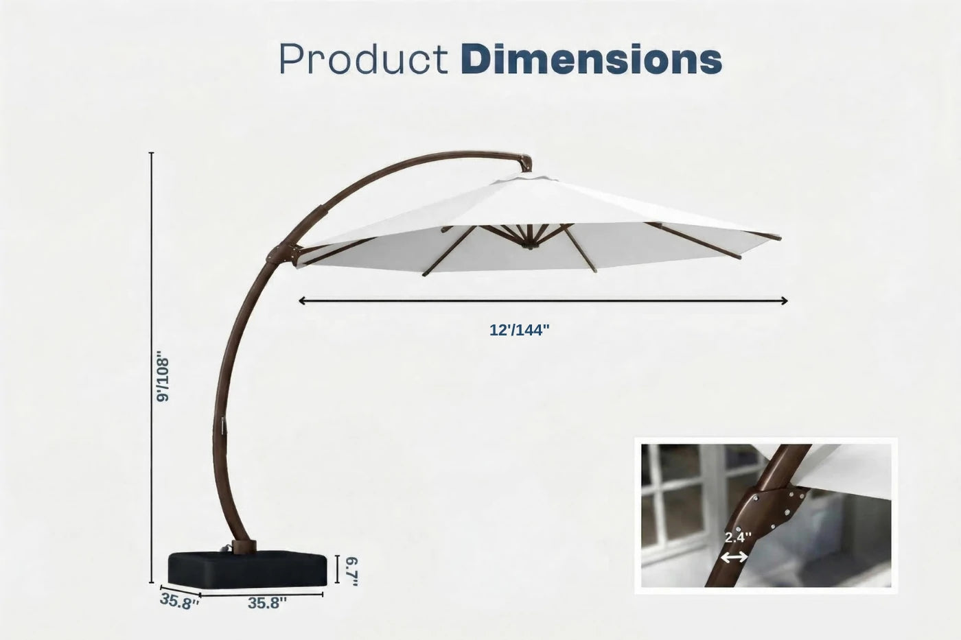 Cantilever Umbrella with Base
