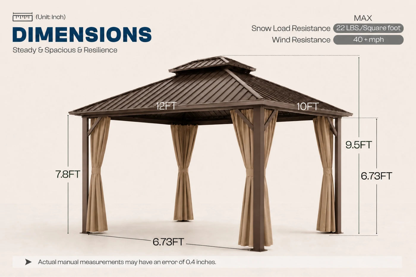 Luxor™ Hardtop Gazebo with Netting and Curtains