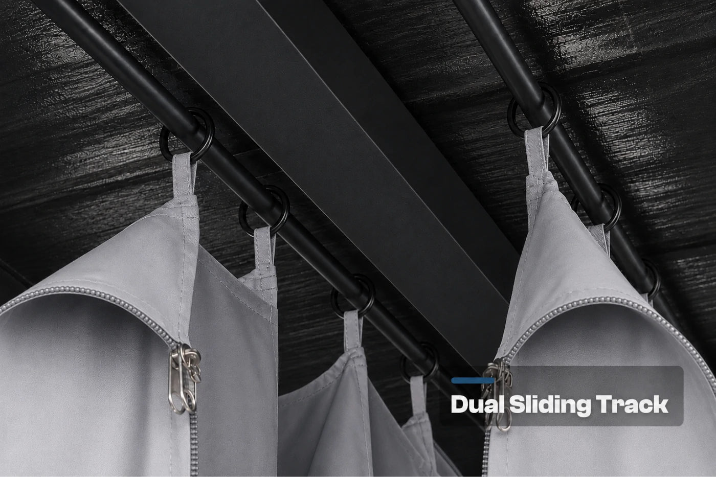 Luxor™ Hardtop Gazebo with Netting and Curtains