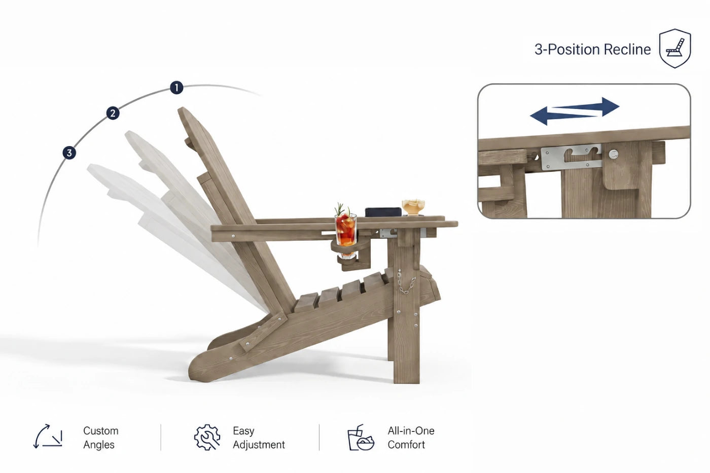 HDPE Reclining Adirondack Chair