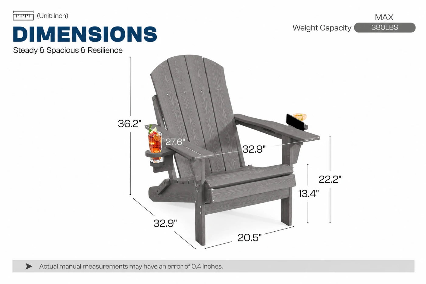 HDPE Reclining Adirondack Chair