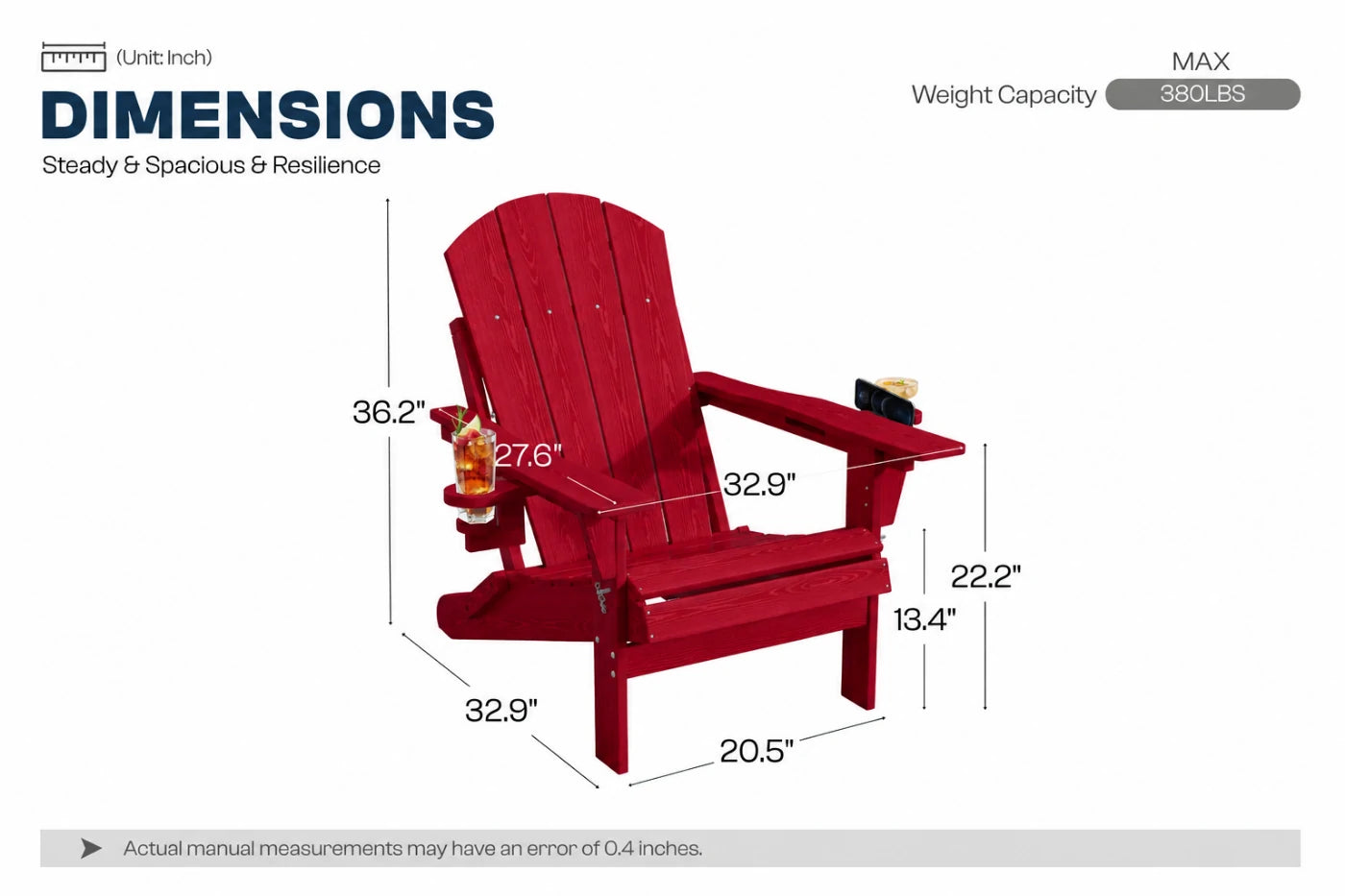 HDPE Reclining Adirondack Chair