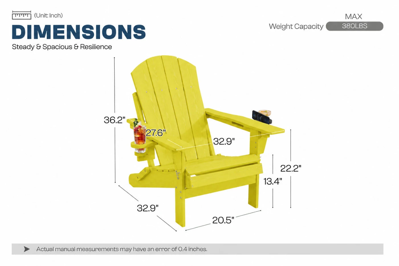 HDPE Reclining Adirondack Chair