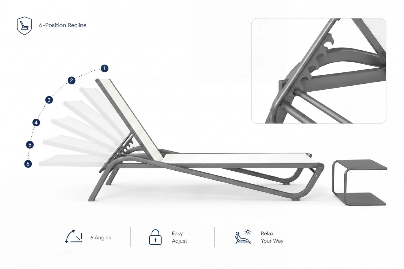 Aluminum Outdoor Chaise Lounge