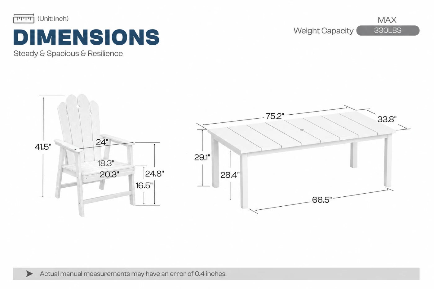 Wave™ All-Weather HDPE Outdoor Dining Set