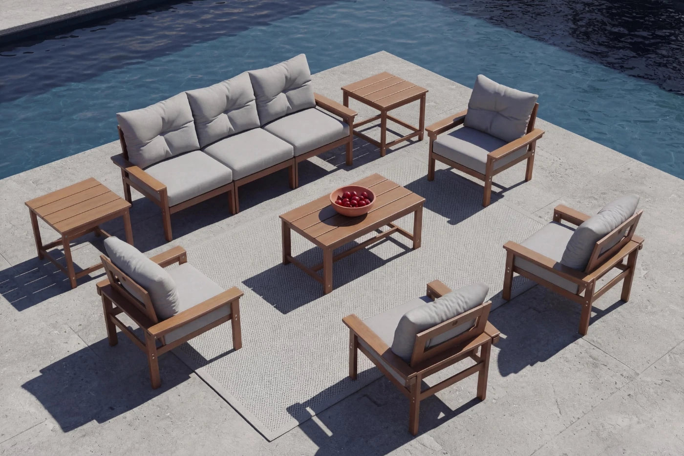 HDPE Sectional Patio Couch Set